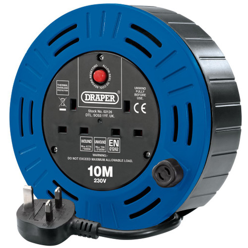 230V Twin Socket Cable Reel, 10m - 02126_DCR1010D.jpg