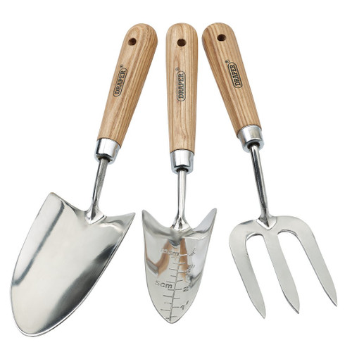 Draper Heritage Stainless Steel Hand Fork and Trowels Set with Ash Handles (3 Piece) - 09565_1.jpg