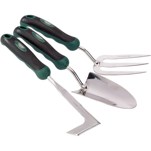 Stainless Steel Heavy Duty Soft Grip Fork, Trowel and Weeder Set (3 Piece) - 27436_GSFTPW.jpg
