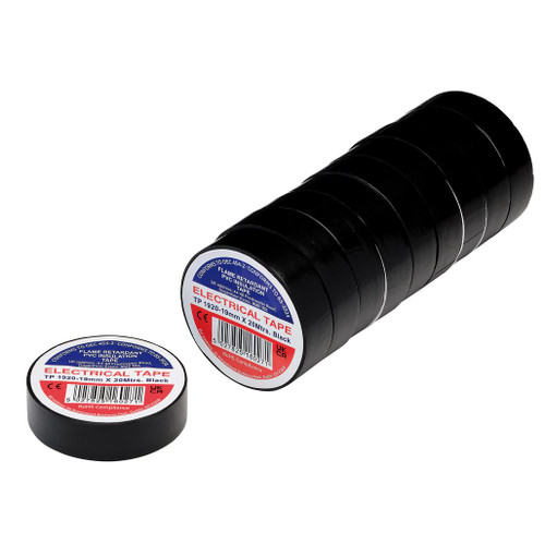 Black PVC Electrical Insulation Tape, 19mm x 20m (Pack of 10) - 29505_1.jpg