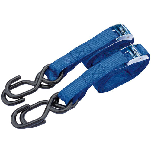Ratcheting Tie Down Straps, 2.5m x 25mm, 125kg (2 Piece) - 60962_1.jpg